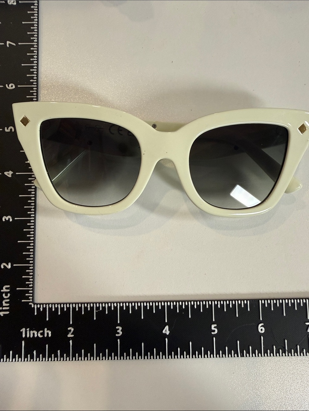 Jessica Simpson Cream Cat-Eye Sunglasses with Gradient Lenses